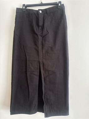 H&M Black Cotton Blend Skirt